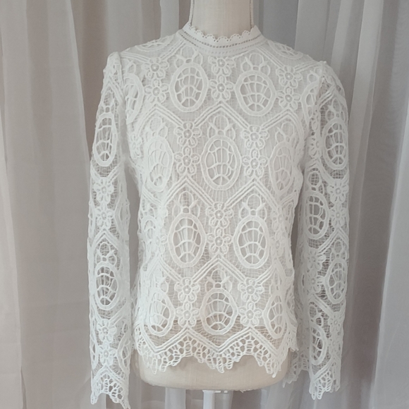 Ultra Pink Tops - Ultra Pink Lace Blouse